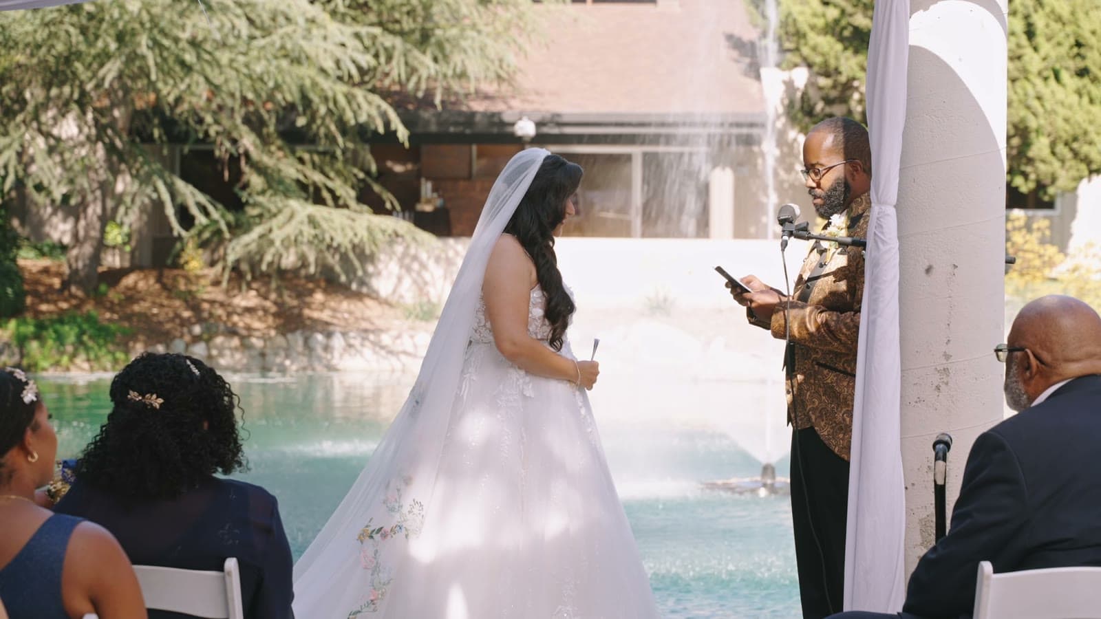 A still from a VowDeLune wedding highlight film
